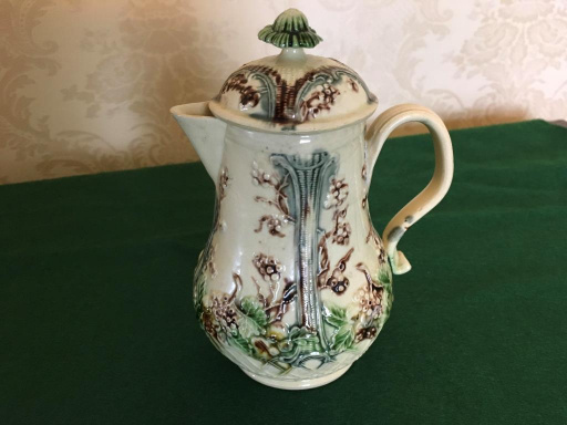 Staffordshire Creamware – William Greatbatch jug decorated with the ‘Fruit basket’ pattern. Circa 1765.